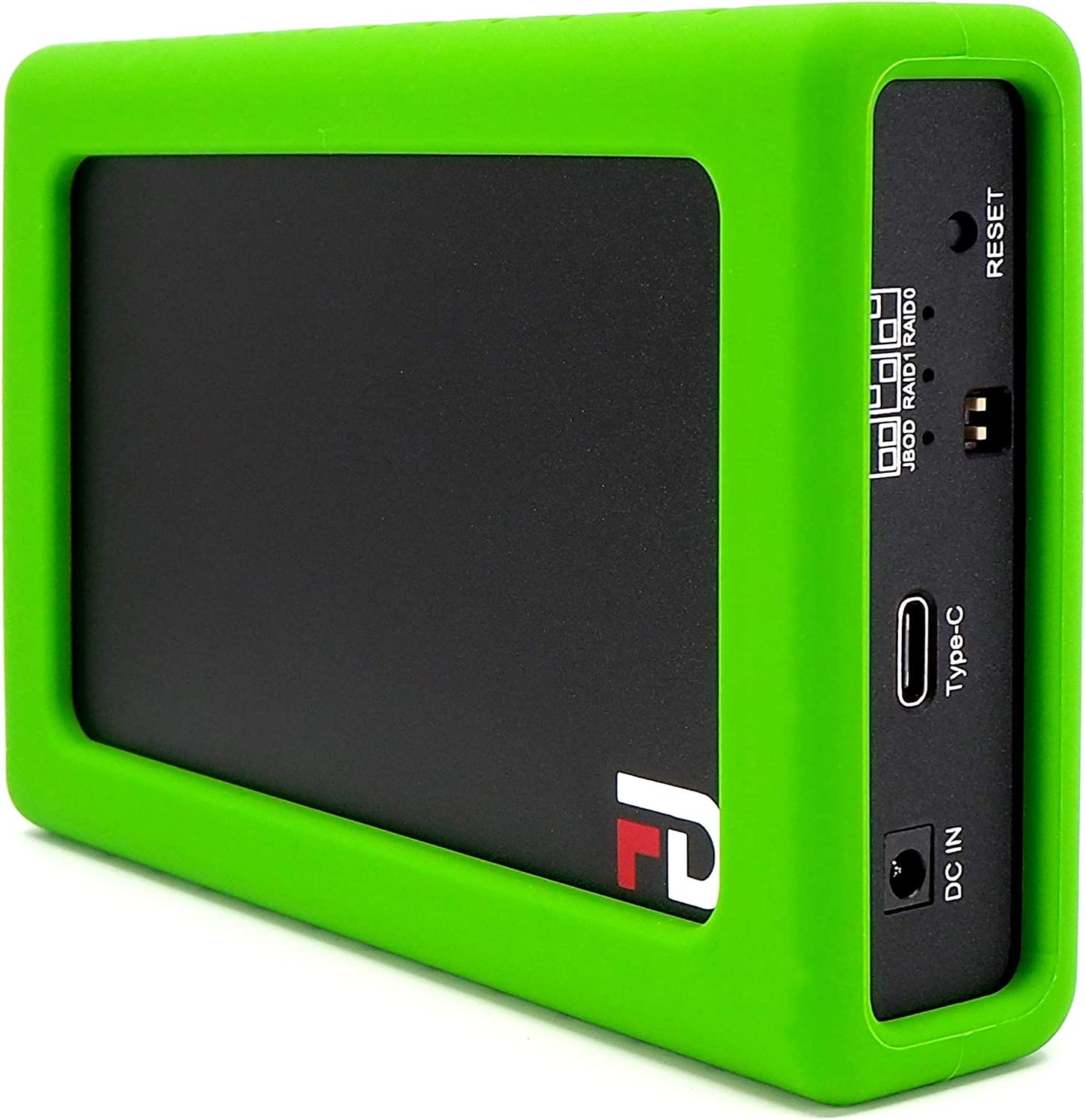 FD Duo Mobile 2 Bay RAID Aluminum Enclosure Silicone Green Bumper (DMR000ERG) by Fantom Drives