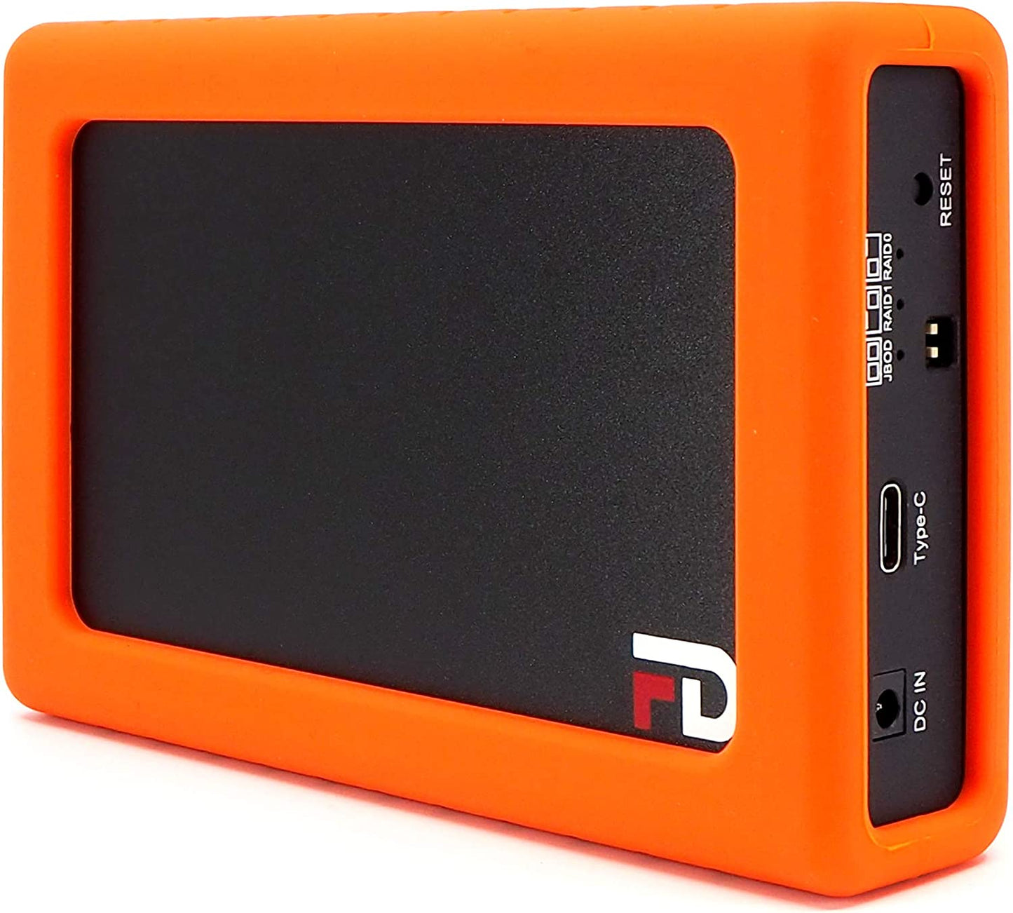 FD Duo Mobile 2 Bay RAID Aluminum Enclosure Silicone Orange Bumper (DMR000ERO)  by Fantom Drives
