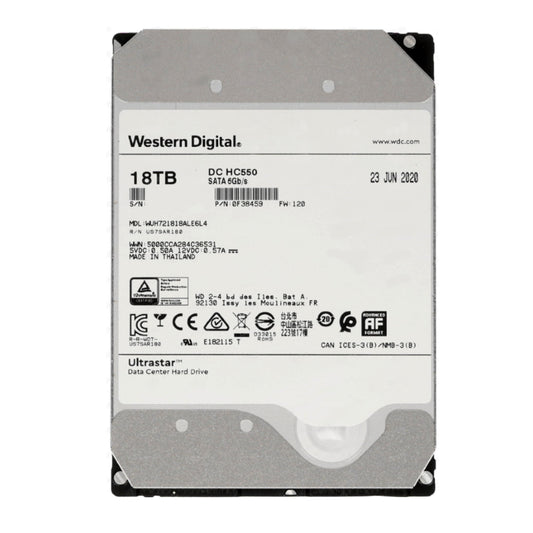 18TB Western Digital Ultrastar DC HC550 Hard Drive Disk - 3.5-Inch - SATA 6.0Gb/s - 7200RPM - 512MB Cache - 0F38459