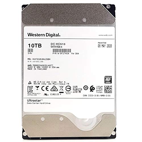 WD HGST Ultrastar 10TB 7200 RPM 256MB Cache SATA 6.0Gb/s 3.5" 512E DC HC510 512e, Manufacture Refurbished, 0F27454