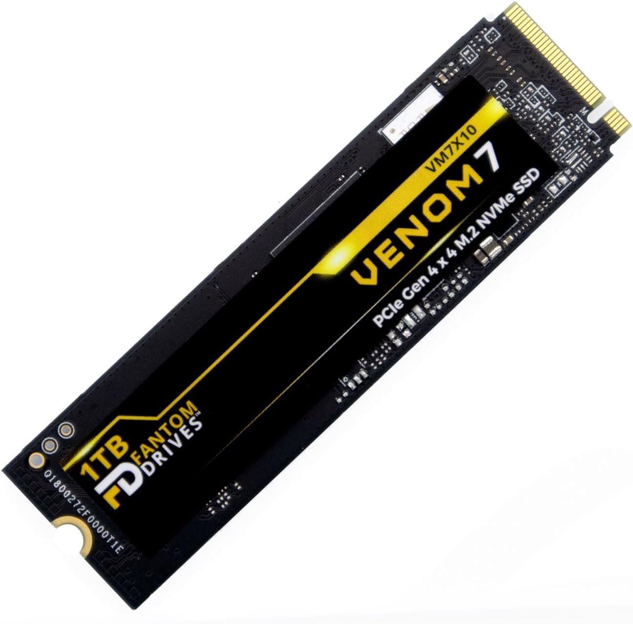 Fantom Drives VENOM7, 1TB Internal SSD NVMe Gen 4 M.2 2280 Slim Profile for Compatibility with Desktop, Laptops, and PS5 - Up to 7300MB/s - 3D NAND TLC (VM7X10)