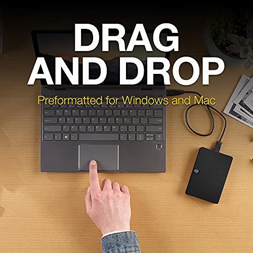 Seagate Expansion Portable 4TB External Hard Drive HDD - 2.5 Inch USB 3.0, for Mac and PC with Rescue Data Recovery Services, New, (STKM4000400) …