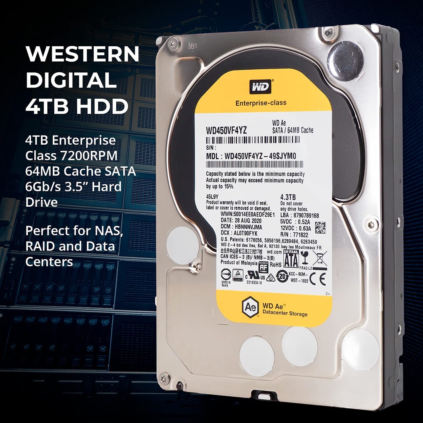 Fantom Drives WD 4.3TB 7200RPM Enterprise Hard Drive Upgrade Kit, 3.5", SATA 6.0 Gb/s, 64MB Cache with FD Cloning Utility in USB Flash Drive (HDD4000PC-KIT)