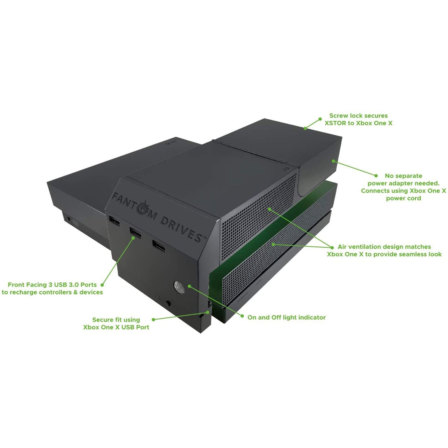 XSTOR Xbox One X Snap On Attachment Hard Drive - New